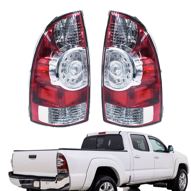 Findmall Tail Light Assembly for 2005-2015 Toyota Tacoma, Chrome Housing, Left or Right Side