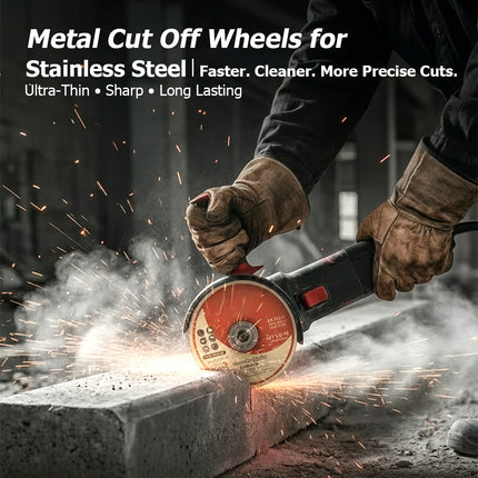 findmall Metal Cut Off Wheels for Stainless Steel-  25/50/100 Pack Thin Cutting Discs (0.040" / 0.045" / 0.0625") for Angle Grinder