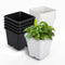 findmall 10PCS Square Black/ White Nursery Pots – Durable Plastic Plant Pots for Seedlings, Soil Plants & Garden Growing Containers