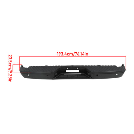 Findmall Black Rear Step Bumper for 2004-2015 Nissan Titan, NI1103110
