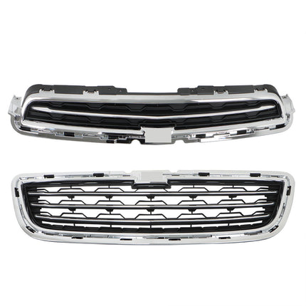 Findmall 2-Piece Black Front Lower Inner Grille with Chrome Molding Replacement for Trax 2014-2016 GM1200727
