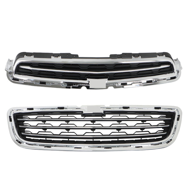 Findmall 2-Piece Black Front Lower Inner Grille with Chrome Molding Replacement for Trax 2014-2016 GM1200727