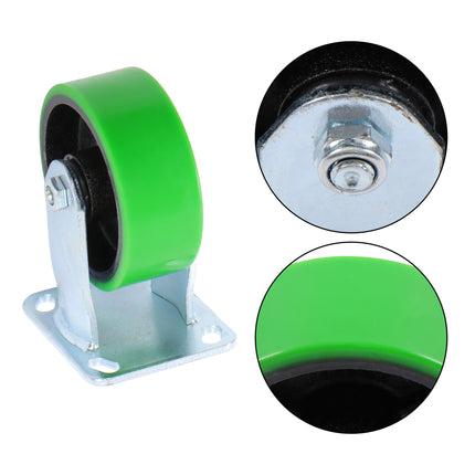Findmall 4 Pack 5" Polyurethane Swivel & Rigid Caster Wheels with Double Lock Brake, Top Plate Mount Heavy Duty Casters for Platform Trucks, U-Boat Carts & Workbenches