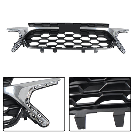 Findmall Front Bumper Center Mesh Grille and Chrome Trim Cover Kit Replacement for Trax 2023-2024