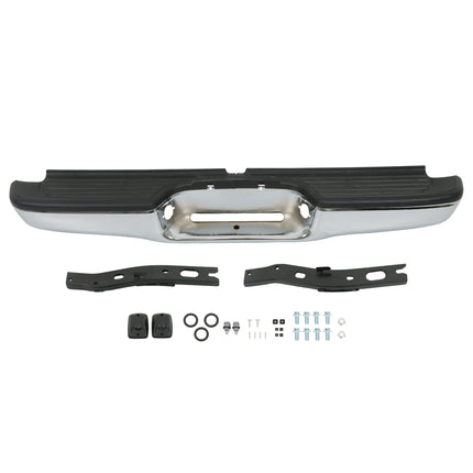 Findmall Steel Rear Step Bumper for 1995-2004 Toyota Tacoma Black Chrome TO1102214 TO1102215
