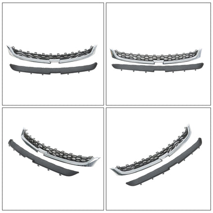 Findmall 3-Piece Black Front Grille Kit with Chrome Trim Replacement for Malibu 2014-2016 GM1036160