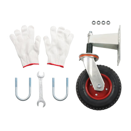 Findmall 1 Pack 8" Heavy Duty Spring Loaded Swivel Gate Wheel with 600 LBS Load Capacity, Metal & Wooden Gate Caster Wheel for Driveway Gates, Farm Fences & Yard Gates