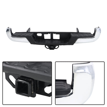 Findmall Chrome Rear Step Bumper for 2016-2023 Toyota Tacoma, TO1103129
