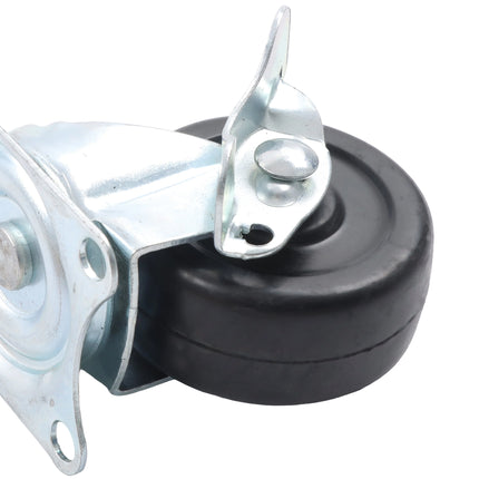 Findmall 8 Pack 2 Inch Rubber Swivel Caster Wheels with Side Brake, Plate Mount, Heavy Duty Replacement Casters for Furniture, Carts, Workbenches & Shelving