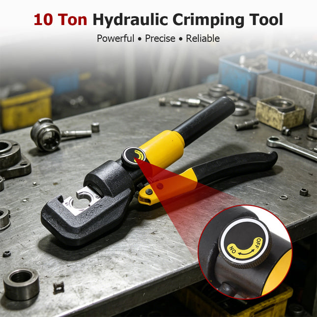 findmall 10 Ton Hydraulic Crimping Tool – Heavy Duty Wire & Battery Cable Lug Terminal Crimper