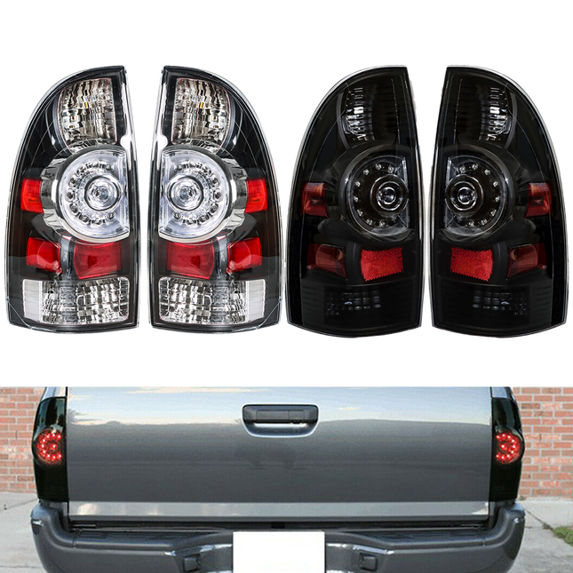 Findmall Tail Light Assembly Pair for 2005-2015 Toyota Tacoma, Clear or Black Lens