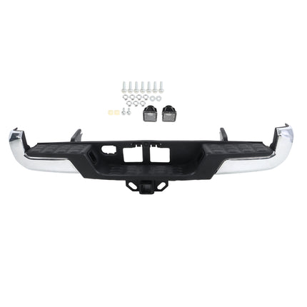 Findmall Chrome Rear Step Bumper for 2016-2023 Toyota Tacoma, TO1103129