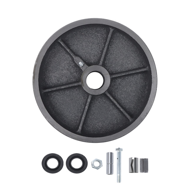 Findmall 1 Pack 8" Steel & Cast Iron Caster Wheel, Heavy Duty Industrial Wheel with Roller Bearing, 1300 LB Capacity Replacement Wheel for Workbenches & Platform Trucks