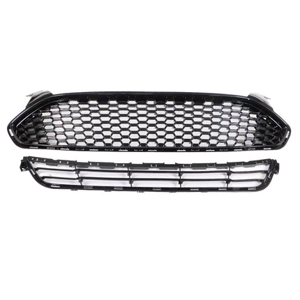 Findmall Front Bumper Grille Kit Honeycomb Upper Lower Grill Replacement for 2013 2014 2015 2016 Fusion