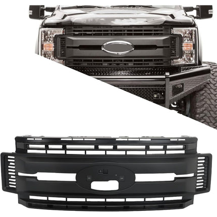 Findmall Front Bumper Upper Mesh Grill Grille Replacement for 2017-2019 F250 F350 HC3Z8200AC