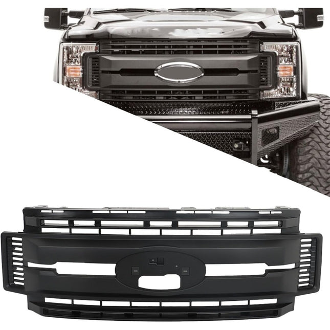 Findmall Black Mesh Front Upper Bumper Grille Replacement for F-250 and F-350 Super Duty 2017-2019 HC3Z8200AC