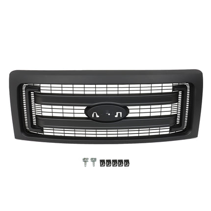 Findmall Matte Black Mesh Car Grille Front Face Replacement for 2009-2014 F150 FX2 FX4 DL3Z-8200-CA