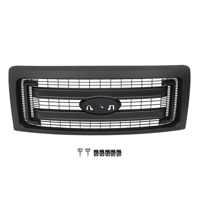 Findmall Matte Black Mesh Front Grille Replacement for F-150 FX2 and FX4 2009-2014 DL3Z-8200-CA