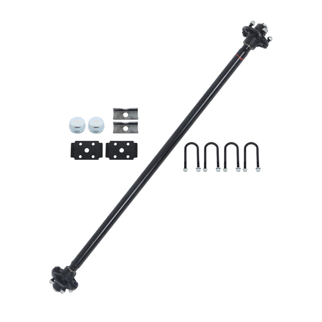 Findmall 2,000 lb Trailer Axle with U-Bolt Kit, 5 on 4.5 in, 61 in Hub Face