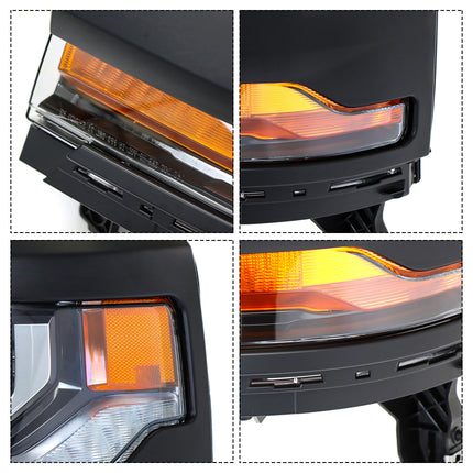 Findmall Black Housing Headlights Front Head Lamps Replacement for 2016 2017 2018 Silverado 1500 HID/Xenon Headlight Assembly Left Driver Side