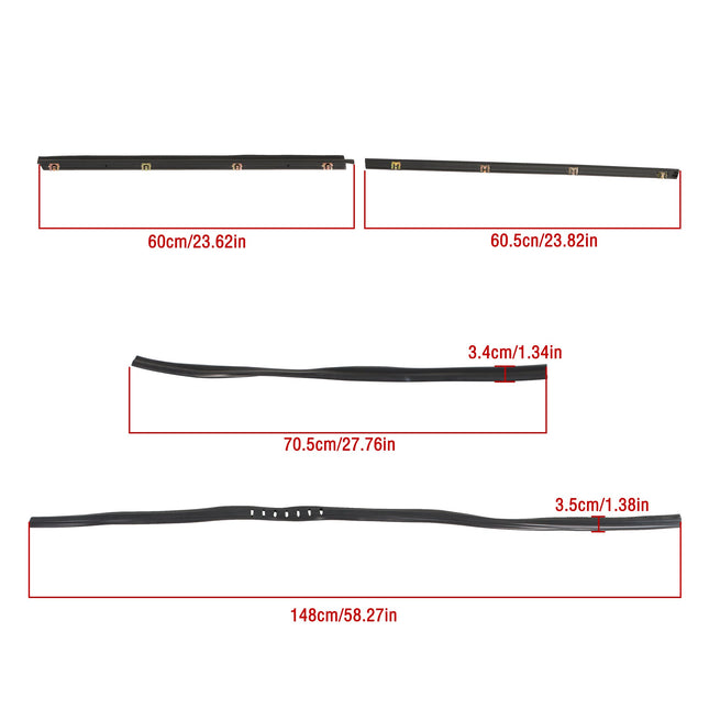 Findmall Door & Window Weatherstrip Seal Kit for Jeep CJ7 & Wrangler YJ, 10-Piece