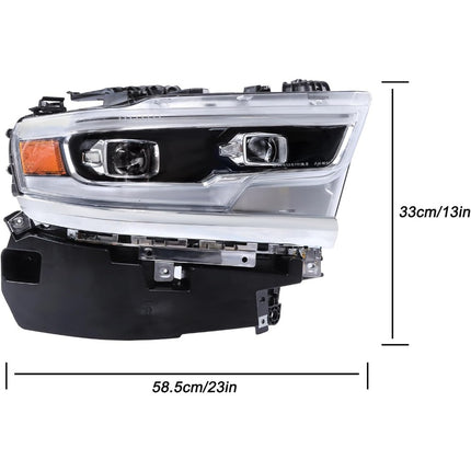 Findmall Headlights Assembly Replacement for Ram 1500 2019-2024 with AFS