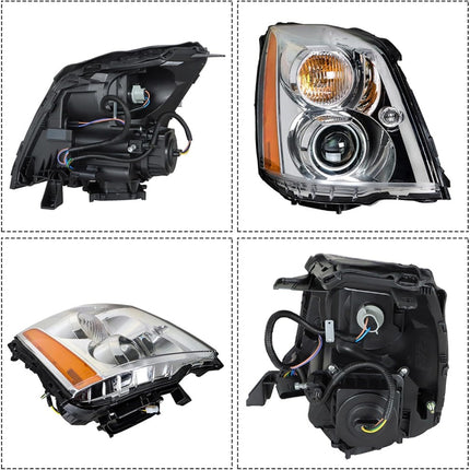 Findmall Passenger Side Headlights Assembly HID Replacement for DTS 2008-2011 Housing Chrome Lamp RH 1PC 20861481