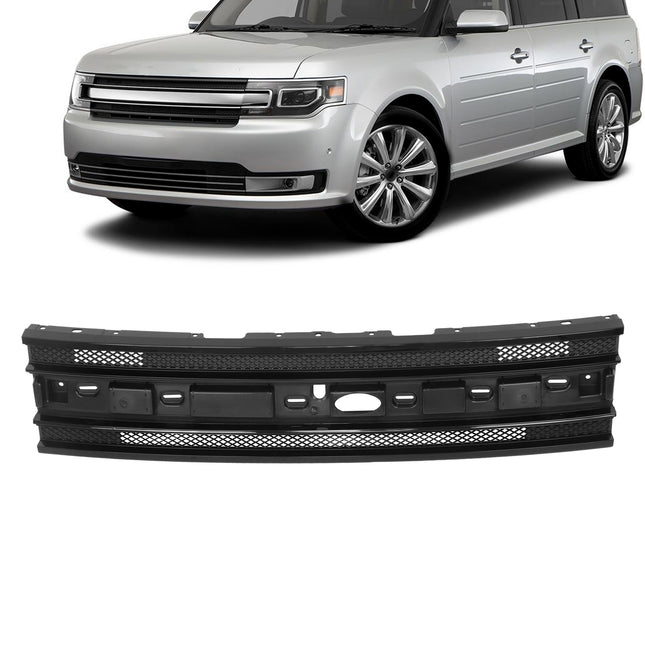 Findmall Glossy Black Straight-Trim Front Inner Grille Assembly Replacement for Flex 2013-2019 DA8Z-8200-BC