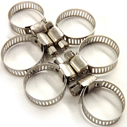 100pcs 1/2"-3/4" Adjustable Stainless Steel Drive Hose Clamps Fuel Line Worm 13-19mm