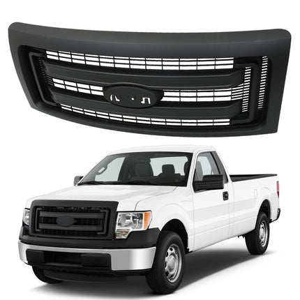 Findmall Matte Black Mesh Car Grille Front Face Replacement for 2009-2014 F150 FX2 FX4 DL3Z-8200-CA