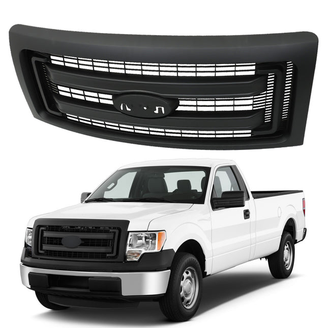 Findmall Matte Black Mesh Front Grille Replacement for F-150 FX2 and FX4 2009-2014 DL3Z-8200-CA