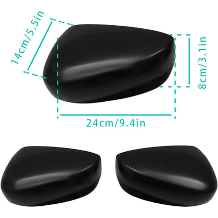 Findmall Rearview Mirror Cover Cap Car Side Door Replacement for Accord 2008-2012 Glossy Black Driver Passenger Side 2Pcs