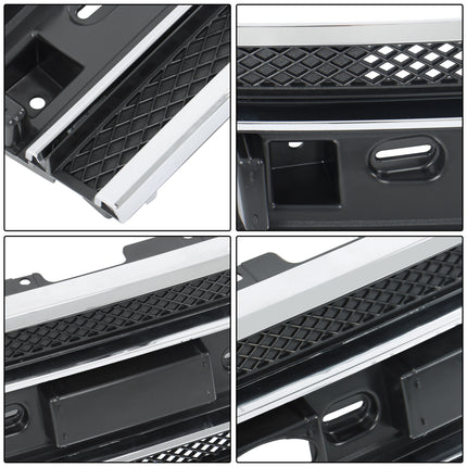 Findmall Plastic Front Inner Bumper Grille Kit Black with Chrome Straight Trims Replacement for Flex 2013-2019 DA8Z-8200-BA