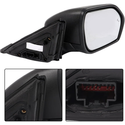 Findmall Right Passenger Side Power Heated Side View Mirror w/Blind Spot Detection Textured Puddle Lamp 8-Pins
