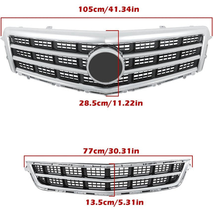 Findmall 2-Piece Front Upper Grille and Lower Grille Trim Molding Kit Replacement for ATS 2013-2014