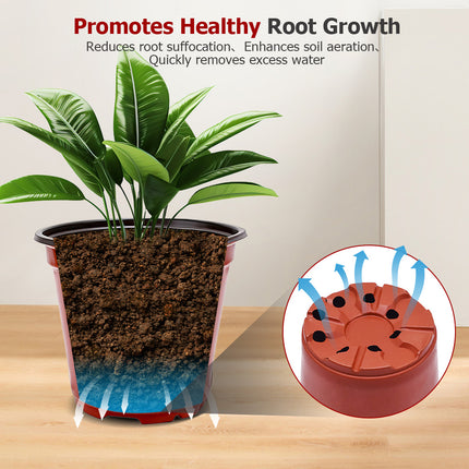 findmall 100PCS Plastic Plant Nursery Pots for Seedlings – Round Stackable Flower & Vegetable Planters, Ribbed Design