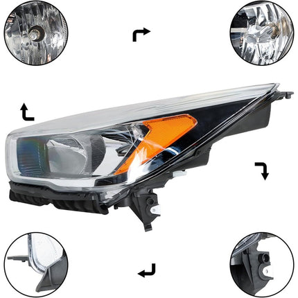 Findmall Headlight Assembly for 2017–2019 Ford Escape Front Left Driver Side, Replaces GJ5Z-13008-P