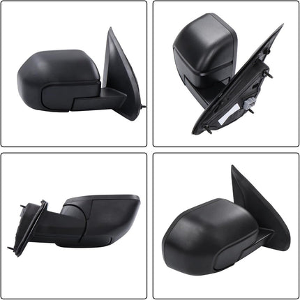 Findmall Right Side Power Mirror with Wide-Angle Spotter Matte Black Electric 3-Pin Connector Textured