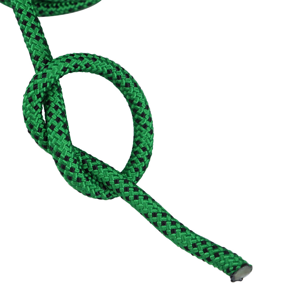 findmall 3/8 Inch 100 Feet Braided Polyester Rope Tree Work Rope Rigging Rope for Outdoor Swing Camping 3250 LBS Green Black