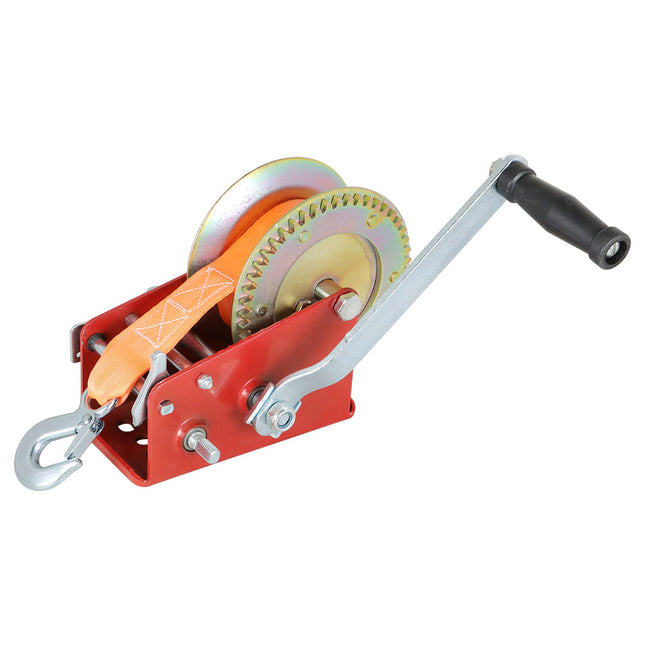 Findmall 3500 lbs Heavy Duty Hand Winch with 32 ft Nylon Strap, Manual Crank Strap Winch with Hook, Two-Way Ratchet Trailer Winch for Boat, Truck & ATV
