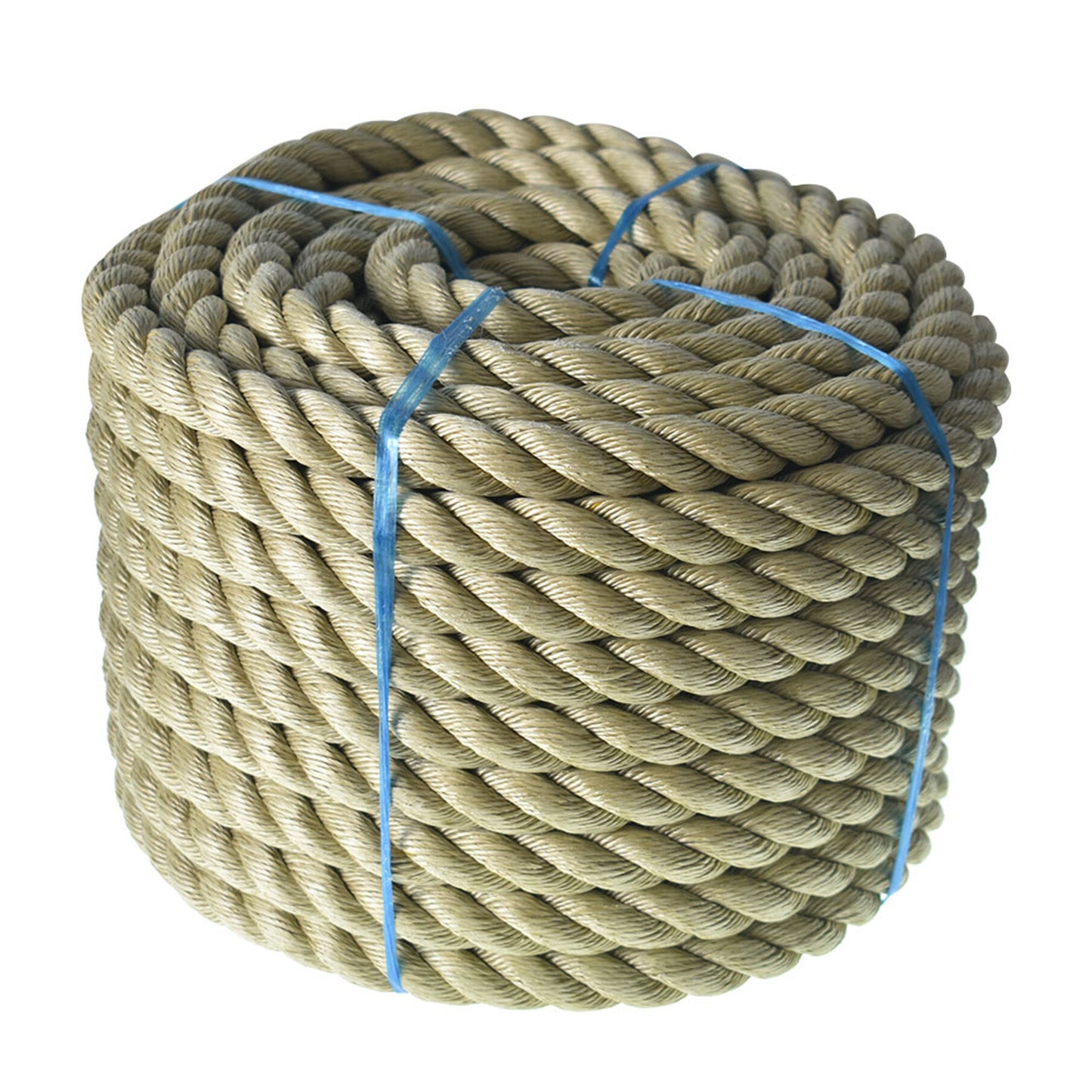 3/4 inch 1 inch Diameter Twisted Manila Rope, Twisted 3 Strand, Polypropylene Rope for Indoor Outdoor Use for Landscaping, Tug of War, Projects and Tie Downs