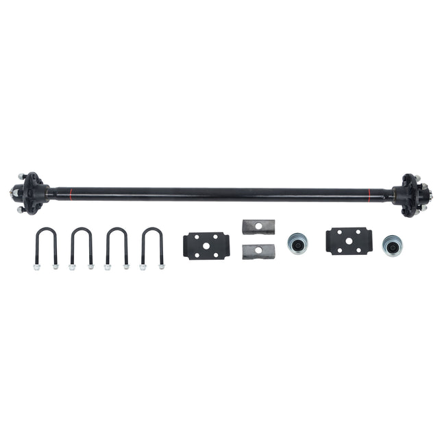 Findmall 2,000 lb Trailer Axle with U-Bolt Kit, 5 on 4.5 in, 49 in Hub Face