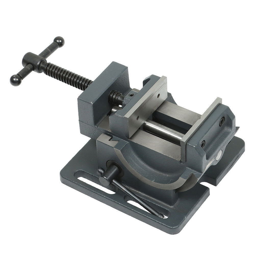 findmall 3 Inch Angle Drill Press Vise 0-90 Degree Tilting Angle Vise Iron Cradle Style Angle Vise Fit for Drilling Machine