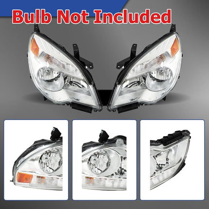 Findmall Driver Side and Passenger Side Headlights Assembly Halogen Replacement for Equinox 2011-2015 Housing Chrome Lamp LH RH 2PCS GM2502338 GM2503338