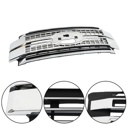 Findmall Bumper Chrome Front Upper Grille Grill Replacement for 2017-2019 F-250 F-350 F-450 Super Duty HC3Z8200BC