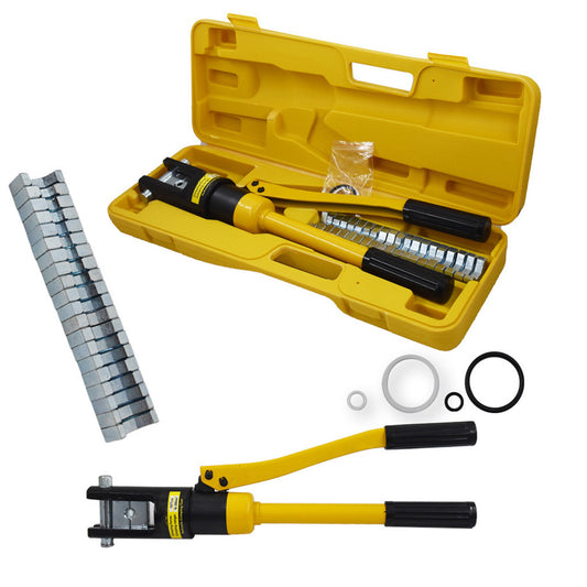 findmall 16 Mt Hydraulic Wire Terminal Crimper Battery Cable Lug Crimping Tool W/Dies