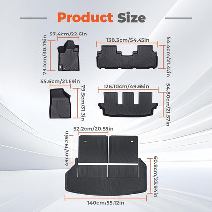 Findmall 7PCS Floor Mats Cargo Liner Replacement for Highlander 2008-2013