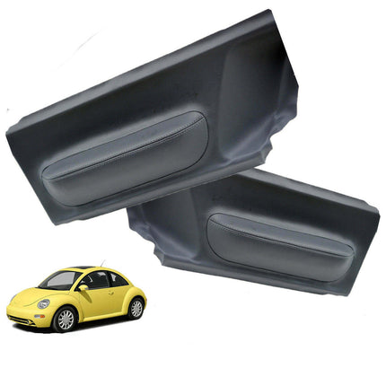 Findmall 2Pcs Car Door Panel Black Leather Insert Cards Replacement for Beetle 1998-2010