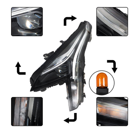 Findmall Headlight Headlamp Assembly Driver Side Left LH Replacement for XT4 2019 2020 2021 Replacement for 84067980