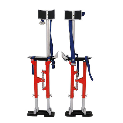 findmall 18-30 Inch Drywall Stilts Red Adjustable Aluminum Stilt Tool Fit for Painting or Cleaning